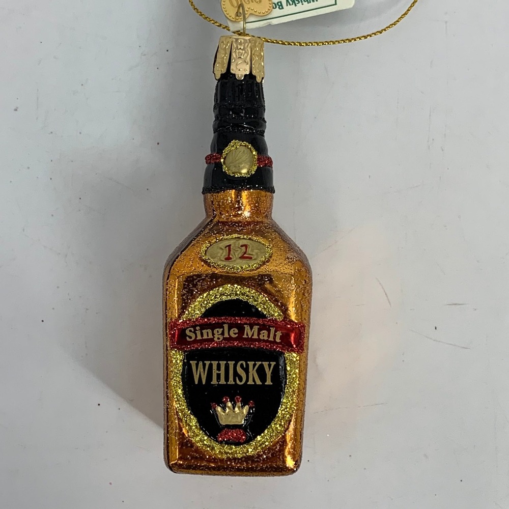 Old World Christmas Single Malt Whisky Bottle Ornament‎ NEW